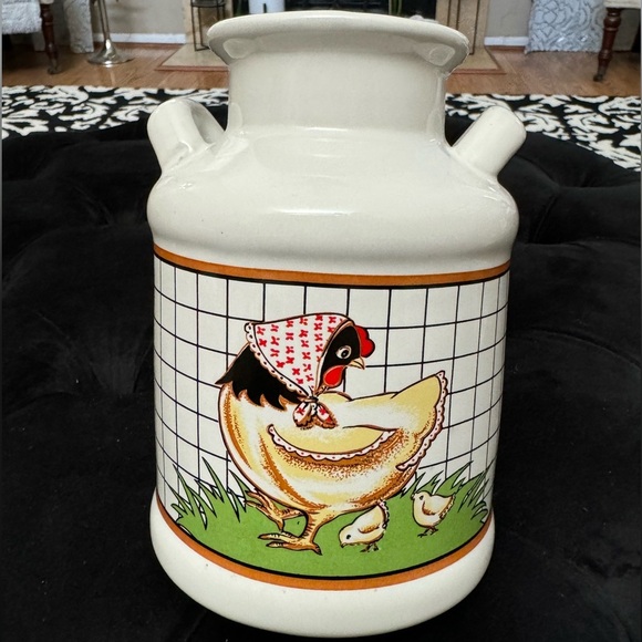 Vintage Ceramic Chicken Hen Crock Jar Jug Kitchen Utensil Holder Country Decor - Picture 1 of 8